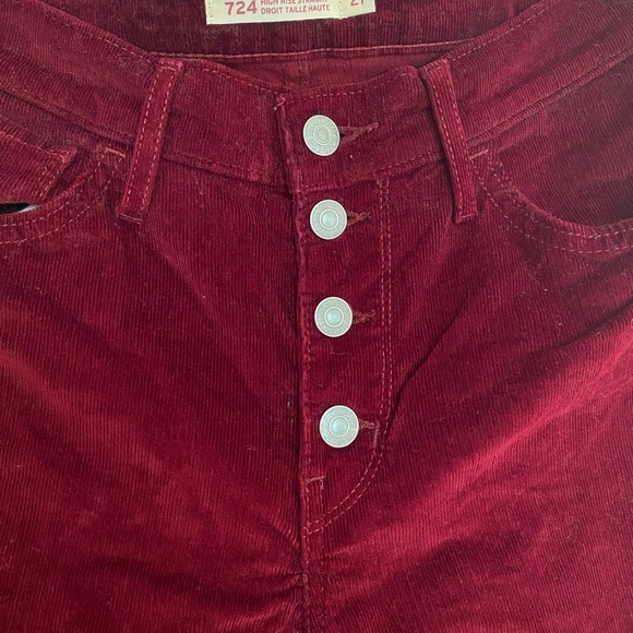 Levi’s 724 high waisted straight ankle length corduroy pants - Picture 2 of 3